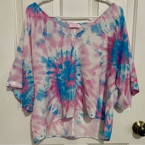 Pink Lily Boutique Tie Dye High Low Top